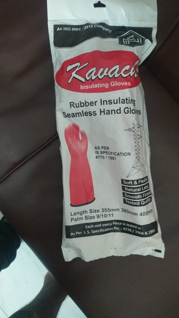 ‎KAVACH High Voltage Rubber electrical working gloves with protector - Image 3